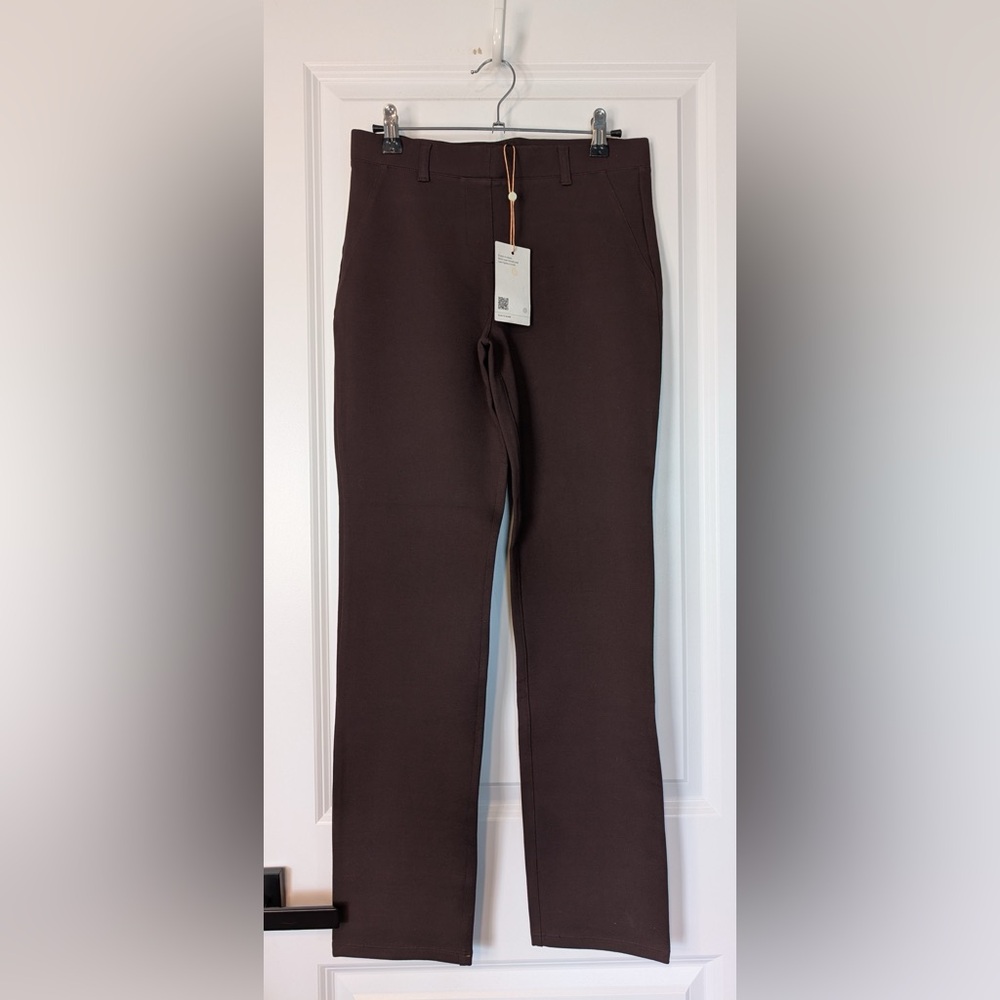 Quince Women’s Ultra-Stretch Straight Leg Ponte Pants Espresso NWT Size Small
